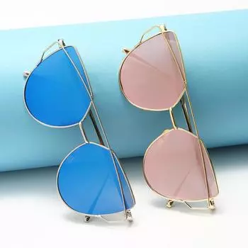 Женские солнцезащитные очки, модные солнцезащитные очки, металлические цветные пленочные очки, солнцезащитные очки для мальчиков чёрный