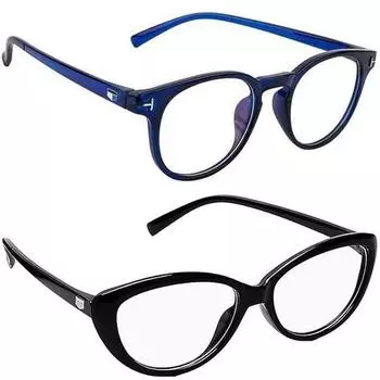 Женские солнцезащитные очки/оправы овальной и кошачьей формы Dervin (прозрачный) - Комбинация из 2