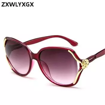 Женские солнцезащитные очки с цветочным принтом, классические винтажные женские солнцезащитные очки большого размера с градиентом UV400, culos Feminino C7