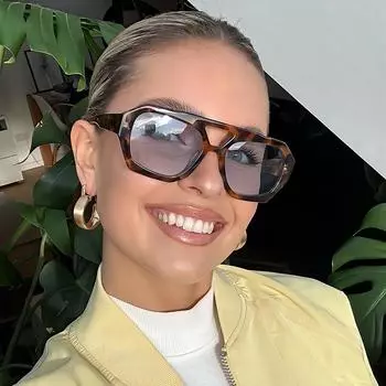 Женские солнцезащитные очки с двойным лучом и солнцезащитным козырьком One Size