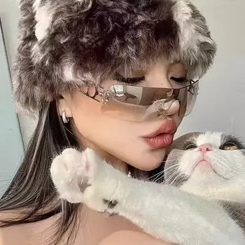 Женские солнцезащитные очки с двойным лучом и солнцезащитным козырьком One Size