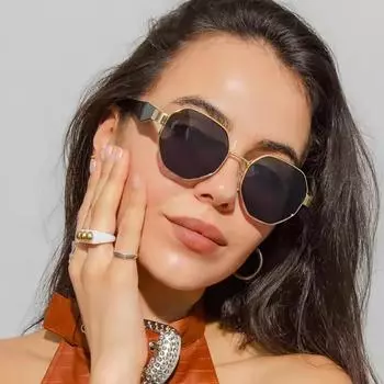 Женские солнцезащитные очки с многоугольной металлической круглой оправой, большие солнцезащитные очки для мужчин, для отдыха на природе, кемпинга, модные очки