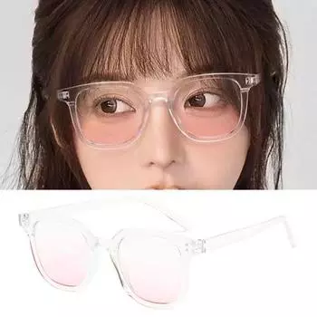 Женские солнцезащитные очки Складные прочные шарниры с защитой от УФ-лучей Прозрачный градиент цвета Четкий вид Удобство хранения Опора для фотографий Декоративная складная Путешествия на открытом воздухе D