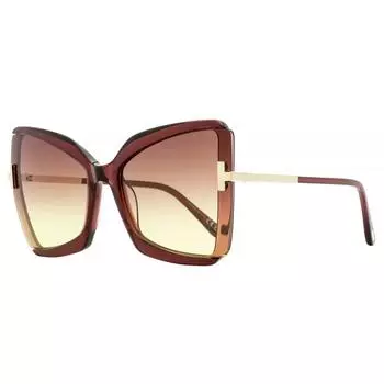Женские солнцезащитные очки Tom Ford Gia TF766 69T Бордо Золотые 63 мм 69t