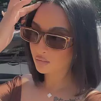 Женские солнцезащитные очки, узкая квадратная оправа, персонализированные модные уличные фотографии, защита от солнца для поездок на работу, мужские солнцезащитные очки