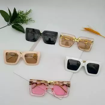 Женские солнцезащитные очки в стиле ретро, солнцезащитные очки из смолы, модные солнцезащитные очки 14*6 cm чёрный