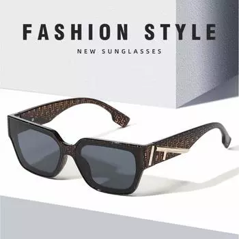 Женские солнцезащитные очки Защита от солнца Защита от ультрафиолета Модные индивидуальные ретро прямоугольные солнцезащитные очки Мужские очки для уличной стрельбы Путешествия пригородных поездок