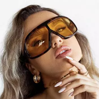 Женские солнцезащитные очки Защита от солнца Защита от ультрафиолета Мода Личность Ретро Хип-хоп Вождение Уличная стрельба Вогнутая форма Путешествия Солнцезащитные очки с большой оправой