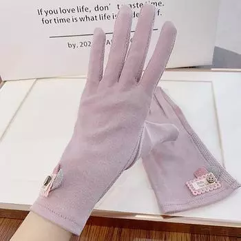 Женские солнцезащитные перчатки Летние солнцезащитные перчатки Нескользящие перчатки для сенсорных экранов Велосипедные варежки для вождения Тонкие перчатки с защитой от ультрафиолета