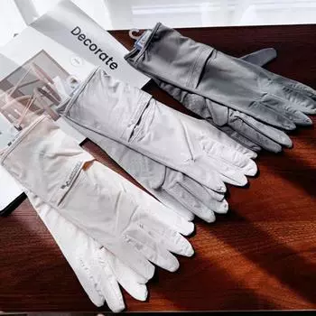 Женские солнцезащитные перчатки с защитой от ультрафиолета, дышащие летние варежки для вождения на открытом воздухе зелёный