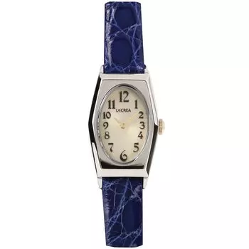 Женские солнечные часы LeClair из натуральной кожи крокодила, Япония [LCREA] (OVALE/Серебро, пояс/LC2003-SSCBL)