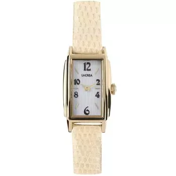 Женские солнечные часы LeClair из натуральной кожи ящерицы, сделанные в Японии [LCREA] (ПРЯМОУГОЛЬНИК/Золото, Пояс/LC2002-GPRIV)