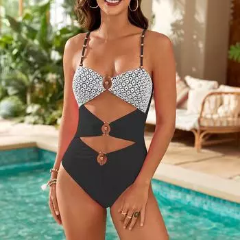 Женские сплошные купальники Sense Bikini с подкладкой для груди No Steel Bra Swimwear L чёрный