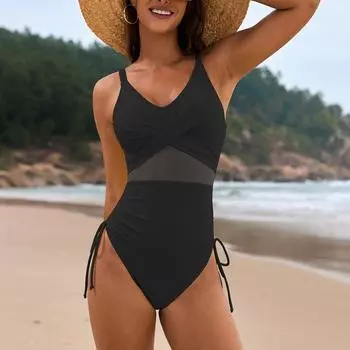 Женские сплошные купальники Sense Bikini с подкладкой для груди No Steel Bra Swimwear L чёрный