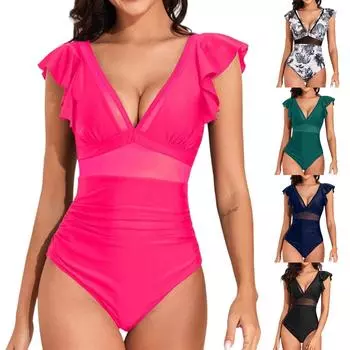 Женские сплошные купальники Sense Bikini с подкладкой для груди No Steel Bra Swimwear XL чёрный