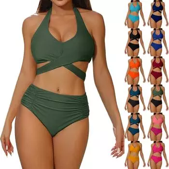 Женские сплошные купальники Sense Bikini с подкладкой для груди No Steel Bra Swimwear L армия зеленый