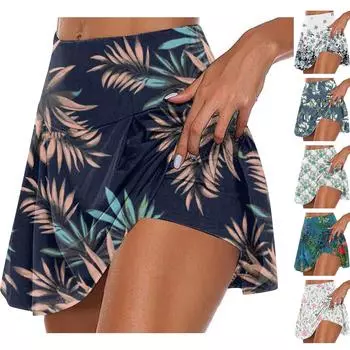 Женские спортивные эластичные плиссированные теннисные юбки для бега, йоги, внутренние шорты, эластичные спортивные шорты для гольфа XXL