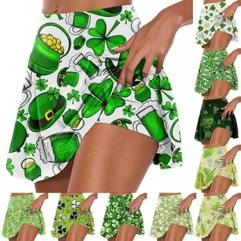 Женские спортивные эластичные плиссированные теннисные юбки для бега, йоги, внутренние шорты, эластичные спортивные шорты для гольфа XL