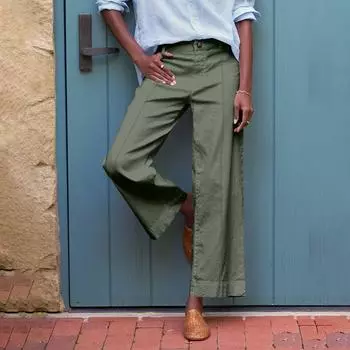Женские спортивные брюки для фитнеса, повседневные свободные эластичные спортивные брюки, прямые широкие брюки, повседневные брюки, брюки для йоги M армия зеленый