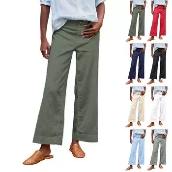 Женские спортивные брюки для фитнеса, повседневные свободные эластичные спортивные брюки, прямые широкие брюки, повседневные брюки, брюки для йоги L армия зеленый