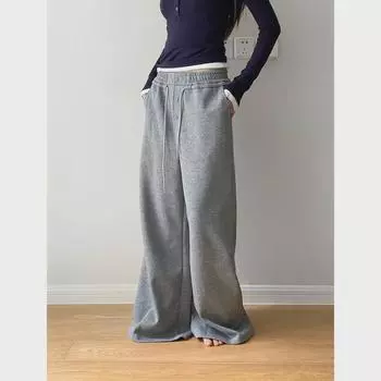 Женские спортивные брюки Dorothy в корейском стиле с широкими штанинами, эластичным поясом и шнурком