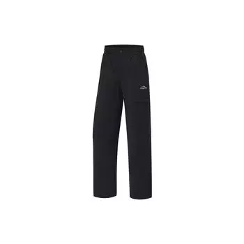 Женские спортивные брюки Li Ning Fitness Series, однотонные, со средней талией, прямые, плетеные, черные, AYKU602-5 M