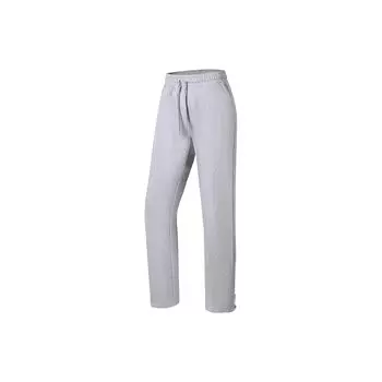 Женские спортивные брюки Li Ning Fitness Series, однотонные, прямые, с флисовой подкладкой, теплые, светло-серые, AKLSB10-5 XL