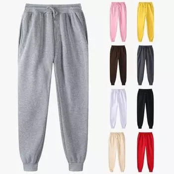 Женские спортивные брюки с эластичной резинкой на талии, свободные, с резинкой на щиколотке и карманами, однотонные, для бега, спортивные брюки, повседневные брюки XXL оранжевый