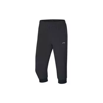 Женские спортивные брюки с манжетами и семиточечным узором Li Ning Training Series Logo, быстросохнущие, черные AKQQ016-1 XS