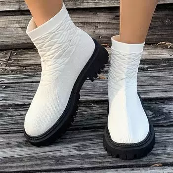Женские спортивные короткие ботинки с мушкой, женские осенне-зимние новые женские ботинки большого размера с одной педалью 35 чёрный
