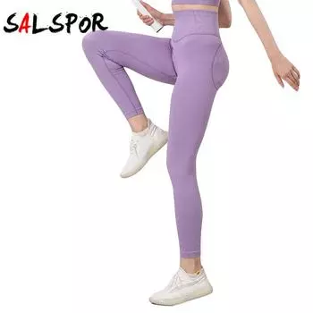 Женские спортивные леггинсы, бесшовные тренировочные брюки, эластичные колготки для фитнеса, простая однотонная спортивная одежда для бега