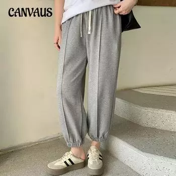 Женские спортивные штаны All In One с высокой талией и свободными штанинами больших размеров XL серый