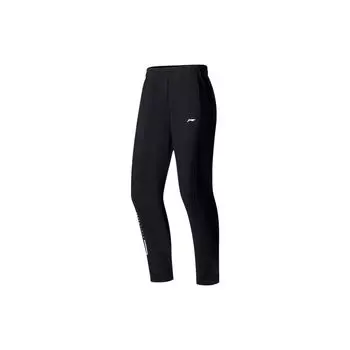 Женские спортивные штаны Li Ning Fitness Series с принтом логотипа, флисовой подкладкой, теплые, водонепроницаемые, с манжетами, черные AYKSA14-1 XXL