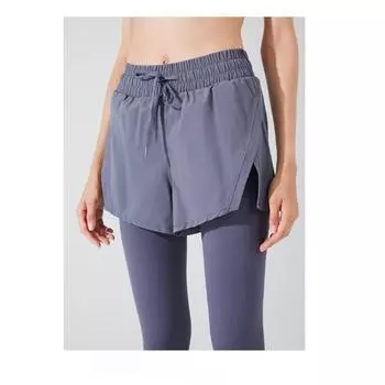 Женские спортивные штаны весна/лето облегающего кроя для занятий йогой и фитнесом S чёрный