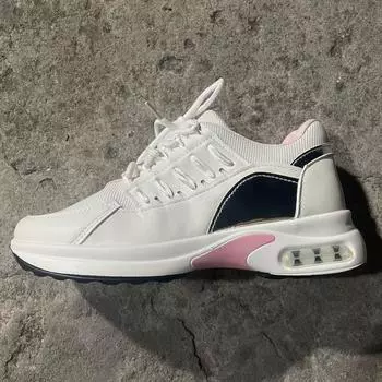 Женские спортивные туфли больших размеров, повседневные, сетчатые, с круглым носком, на шнуровке, однотонные кроссовки 35-43 35 белый