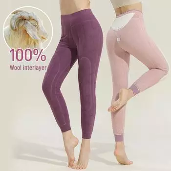 Женские стеганые шерстяные брюки с бархатом — утепленные для зимы при температуре -20°C, идеально подходят для северо-востока Китая. XL серый/чёрный