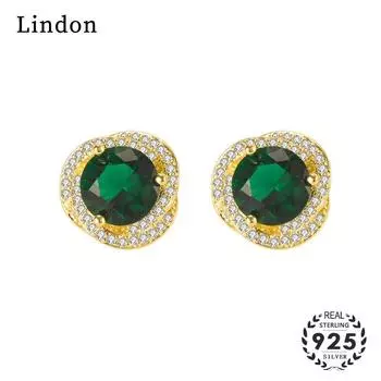 Женские стеклянные простые серьги Lindon в подарок зелёный