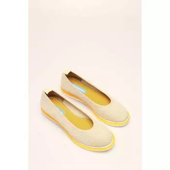 Женские стильные бежевые туфли на плоской подошве в сеточку в стиле ретро