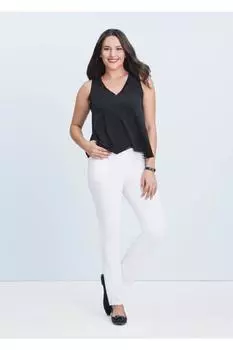 Женские стильные брюки больших размеров, белые брюки большого размера с высокой талией