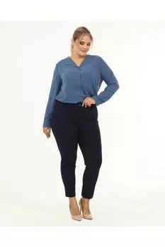 Женские стильные брюки больших размеров, гибкие брюки скинни большого размера