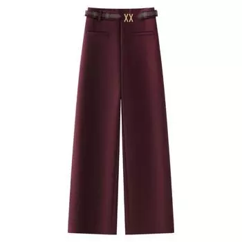 Женские стильные брюки-кюлоты цвета хаки - Осень/Зима 2024 - Варианты зауженных и широких штанин 2XL красный