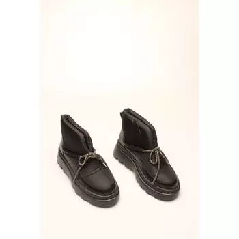 Женские стильные черные ботинки с парашютным камнем в стиле ретро