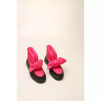 Женские стильные черные парашютные ботинки в стиле ретро цвета фуксии