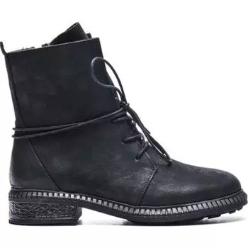 Женские стильные черные зимние сапоги из нубука из натуральной кожи, женские резиновые зимние ботинки со шнуровкой, обувь унисекс