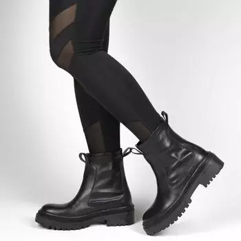 Женские стильные повседневные эластичные ботинки из натуральной кожи на толстой подошве