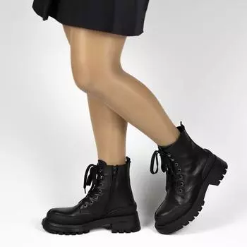 Женские стильные повседневные ботинки из натуральной кожи на толстой термоподошве