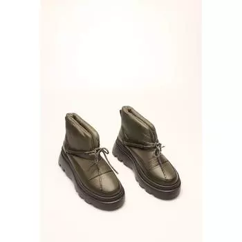 Женские стильные ретро-сапоги цвета хаки с парашютным камнем