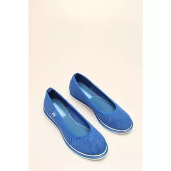 Женские стильные ретро-саксофоны синего цвета в сеточку на плоской подошве