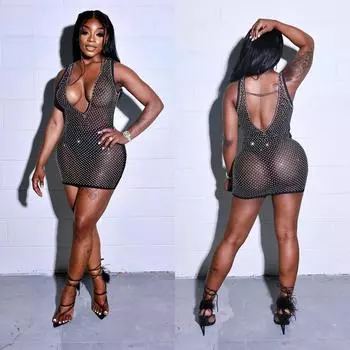 Женские Стразы Без Рукавов V-образный вырез С Открытой Спиной Невесты Подружки Невесты Свадебные Короткие Платья Вечерние Мини Бальные Платья S чёрный