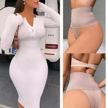 Женские стринги для контроля живота, высокая талия, формирователь плоского живота, нижнее белье для похудения, подтягивающее белье, корректирующее форму живота, Cincher Brief BodyShaper xs чёрный